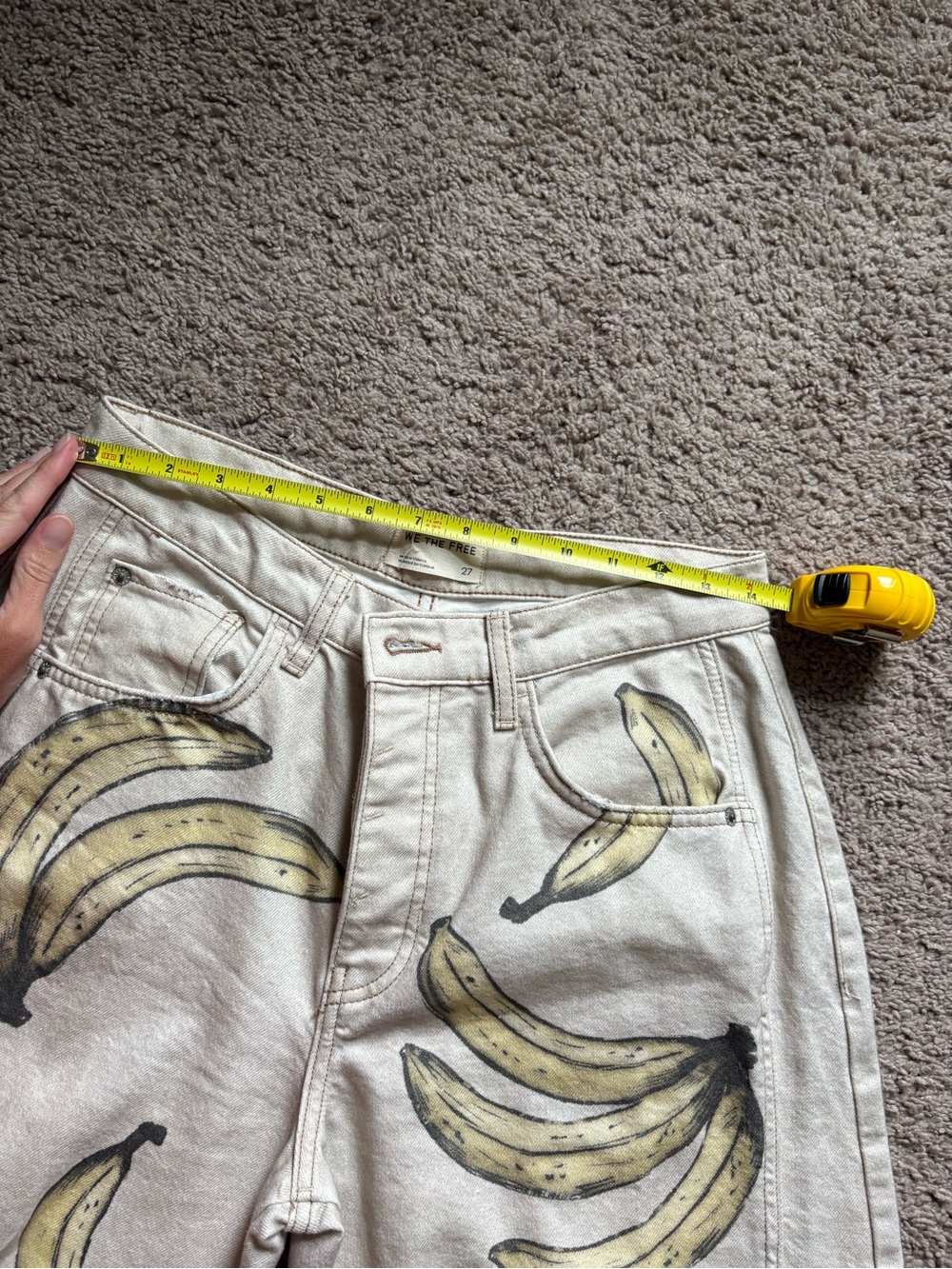 We The Free 'Go Bananas' Wide Leg Linen Pants — Natural with Yellow Banana Print - Picture 2 of 5